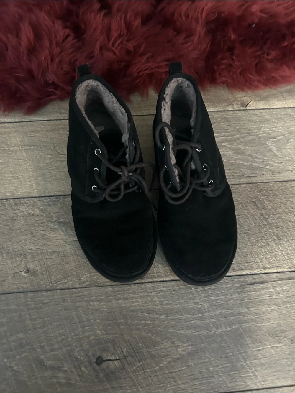 UGG Men's Black Suede Chukka Boots with Fleece Lining
